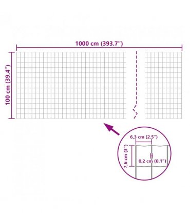 vidaXL Euro Fence Steel 10x1.0 m Green
