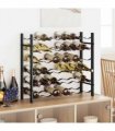 vidaXL Wine Rack for 36 Bottles Black Iron