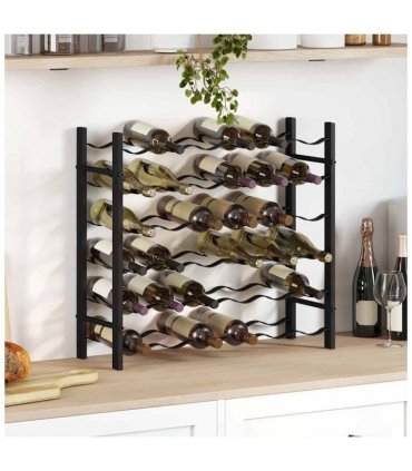 vidaXL Wine Rack for 36 Bottles Black Iron