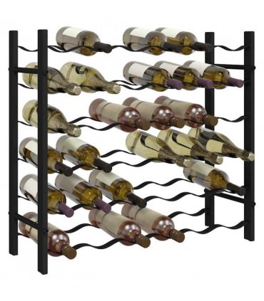 vidaXL Wine Rack for 36 Bottles Black Iron