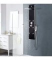vidaXL Shower Panel Unit Glass 25x44.6x130 cm Black