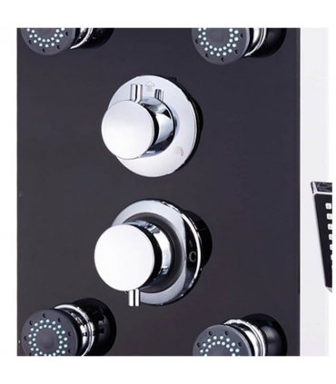vidaXL Shower Panel Unit Glass 25x44.6x130 cm Black