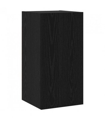 vidaXL TV Cabinet Set Wall-mounted Black Oak Engineered Wood
