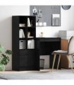 vidaXL Desk with Drawer with Shelf with Storage 2 pcs Black Oak