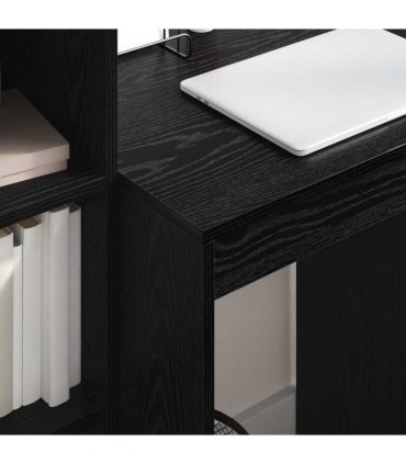 vidaXL Desk with Drawer with Shelf with Storage 2 pcs Black Oak