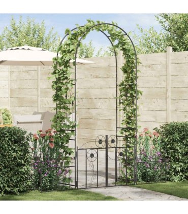 vidaXL Garden Arch with Lock Black 203 x 50 x 218 cm