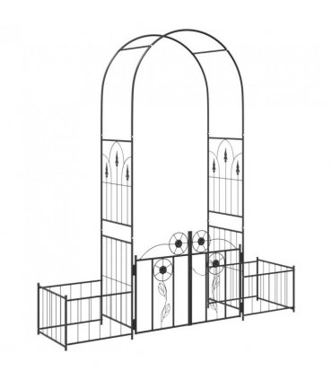 vidaXL Garden Arch with Lock Black 203 x 50 x 218 cm