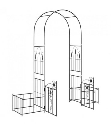 vidaXL Garden Arch with Lock Black 203 x 50 x 218 cm