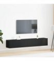 vidaXL TV Cabinet Set Wall-mounted 2 pcs Black Oak Engineered Wood