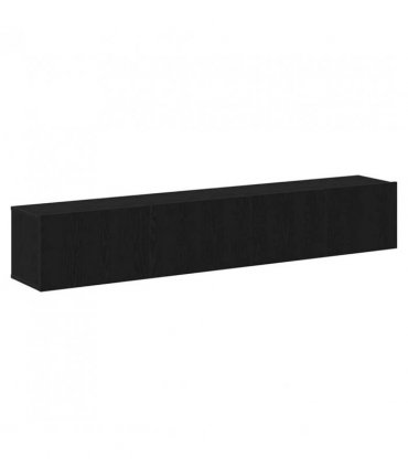 vidaXL TV Cabinet Set Wall-mounted 2 pcs Black Oak Engineered Wood