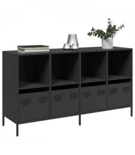 vidaXL Sideboard Black 135x39x73.5 cm Cold-rolled Steel