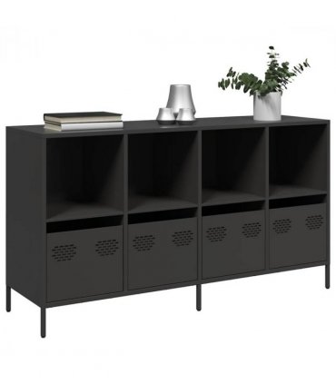 vidaXL Sideboard Black 135x39x73.5 cm Cold-rolled Steel