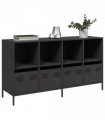 vidaXL Sideboard Black 135x39x73.5 cm Cold-rolled Steel