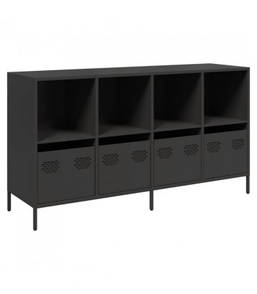 vidaXL Sideboard Black 135x39x73.5 cm Cold-rolled Steel