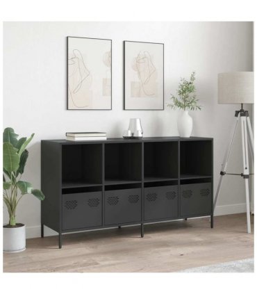 vidaXL Sideboard Black 135x39x73.5 cm Cold-rolled Steel