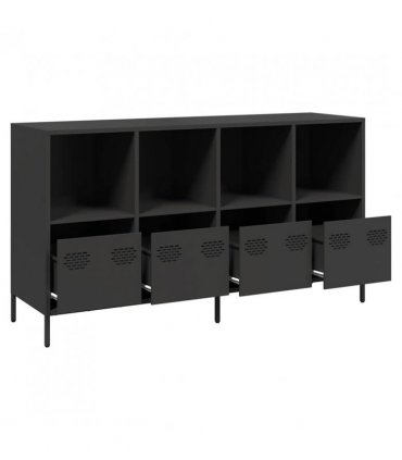 vidaXL Sideboard Black 135x39x73.5 cm Cold-rolled Steel