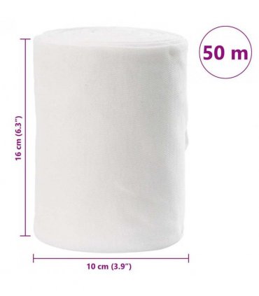 vidaXL Drain Pipe White 16 x 5000 cm Fabric