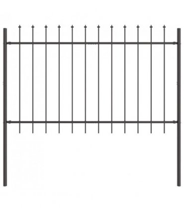 vidaXL Garden Fence 2 pcs Grey 3.4 x 1 m Powder-coated Steel