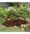 vidaXL Garden Bridge with Half-wheel 99x50x38 cm Solid Wood Fir