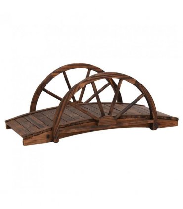 vidaXL Garden Bridge with Half-wheel 99x50x38 cm Solid Wood Fir