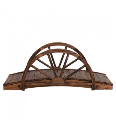 vidaXL Garden Bridge with Half-wheel 99x50x38 cm Solid Wood Fir