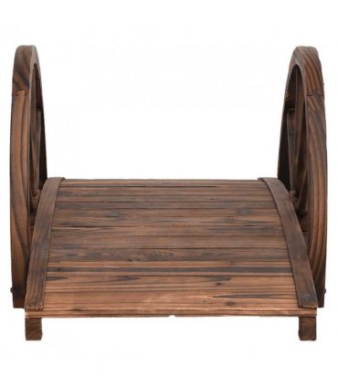 vidaXL Garden Bridge with Half-wheel 99x50x38 cm Solid Wood Fir