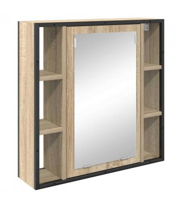 vidaXL Bathroom Furniture Set with Shelf 3 pcs Brown Engineered wood