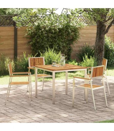 vidaXL Outdoor Dining Set 5 pcs Brown Solid Acacia Wood