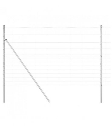 vidaXL Ground Fix Welded Wire Fence 50 x 1.5 m Galvanised Steel Silver