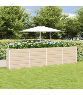 vidaXL Planter Ivory 320 x 40 x 75 cm Steel