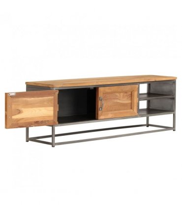 vidaXL TV Cabinet Recycled Teak and Steel 120x30x40 cm