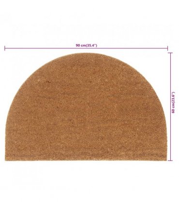 vidaXL Door Mat Natural Half Round 60x90 cm Tufted Coir