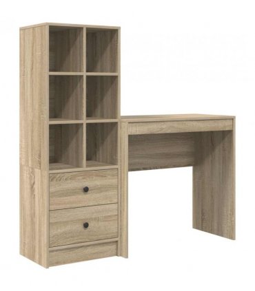 vidaXL Desk with Drawer with Shelf with Storage 2 pcs Sonoma Oak