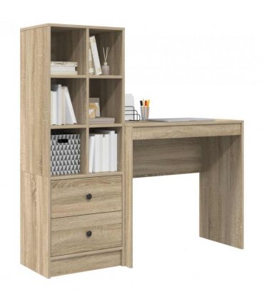 vidaXL Desk with Drawer with Shelf with Storage 2 pcs Sonoma Oak