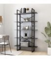 vidaXL 5-Tier Book Cabinet Grey 100x30x175 cm Engineered Wood