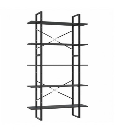 vidaXL 5-Tier Book Cabinet Grey 100x30x175 cm Engineered Wood