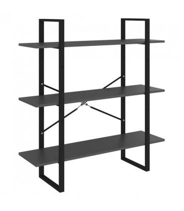 vidaXL 5-Tier Book Cabinet Grey 100x30x175 cm Engineered Wood