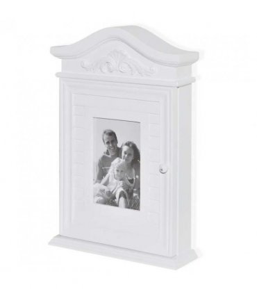 vidaXL Key Cabinet with Photo Frame White