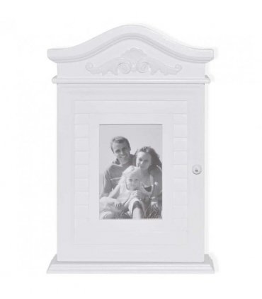 vidaXL Key Cabinet with Photo Frame White