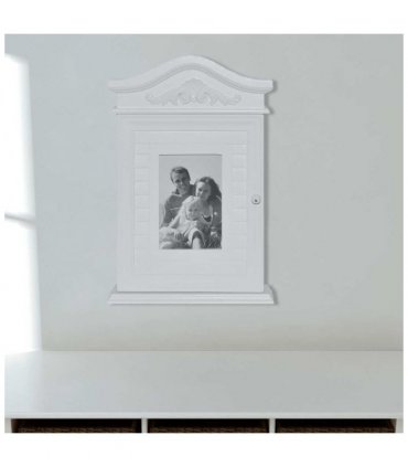 vidaXL Key Cabinet with Photo Frame White