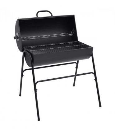 vidaXL Barrel Grill with 2 Cooking Grids Black 80x95x90 cm Steel