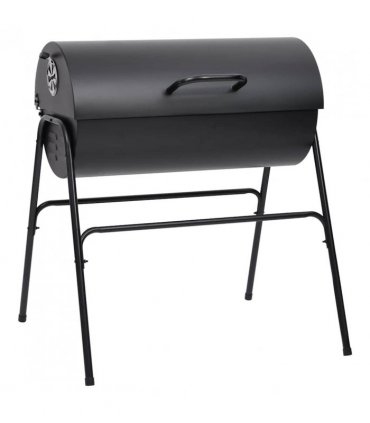 vidaXL Barrel Grill with 2 Cooking Grids Black 80x95x90 cm Steel