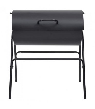 vidaXL Barrel Grill with 2 Cooking Grids Black 80x95x90 cm Steel