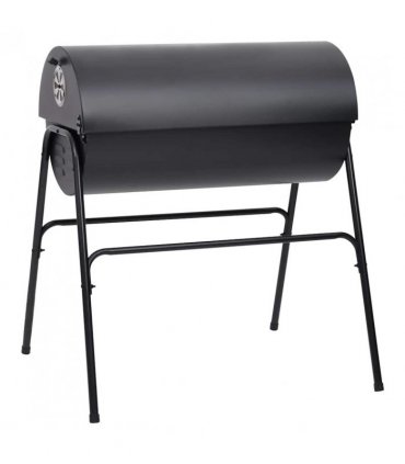 vidaXL Barrel Grill with 2 Cooking Grids Black 80x95x90 cm Steel