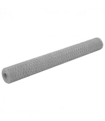 vidaXL Chicken Wire Fence Steel with PVC Coating 25x1.2 m Grey