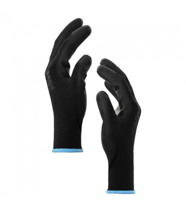 vidaXL Work Gloves 24 pcs Black 9 / L Polyester