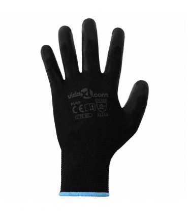 vidaXL Work Gloves 24 pcs Black 9 / L Polyester