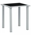 vidaXL Garden Table Black and Silver 41x41x45 cm Steel and Glass