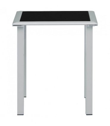 vidaXL Garden Table Black and Silver 41x41x45 cm Steel and Glass