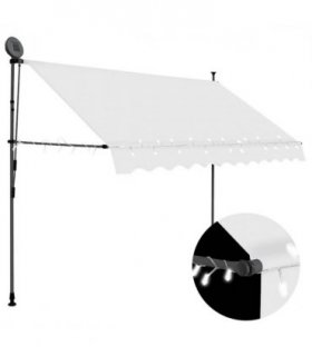vidaXL Manual Retractable Awning with LED 250 cm Cream